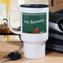 Personalized Chalkboard Teacher Travel Mug