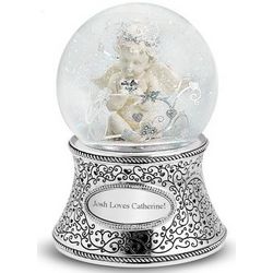 Cherub Personalized Christmas Snow Globe