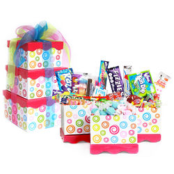 Pink Swirl Retro Candy Gift Tower