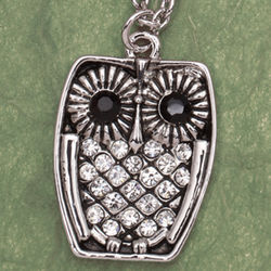 Big-Eyed Owl Crystal Pendant