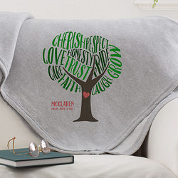 Personalized Tree Of Words Sweatshirt Family Blanket
