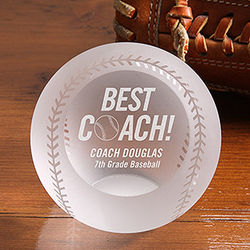 Personalized Best Baseball Coach Award
