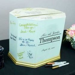 White Painted Glass Wedding Cards Box