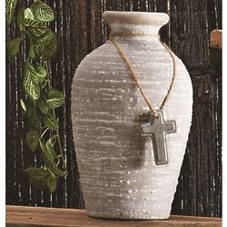 Textured Vase and Cross