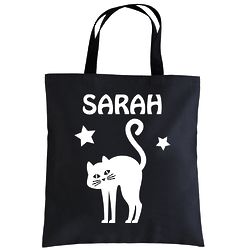 Personalized Spooky Cat Halloween Glow In the Dark Treat Bag
