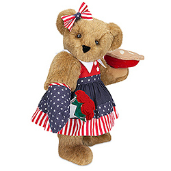 15" All American Teddy Bear with Red Roses