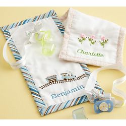 Personalized Burp Pad and Pacifier Set