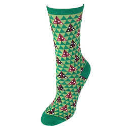 Geometric Christmas Trees Trouser Socks