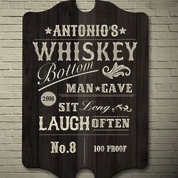 Whiskey Bottom Personalized Bar Sign
