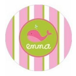 Girl's Personalized Whale Plate