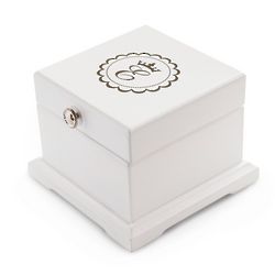 Girl's Wood Monogrammed Jewelry Box
