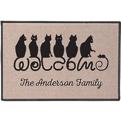 Cat Tails Personalized Welcome Mat