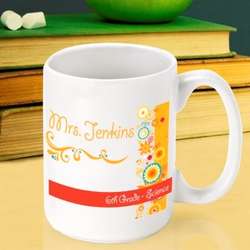 Personalized Sunshine & Flowers Teacher Coffee Mug