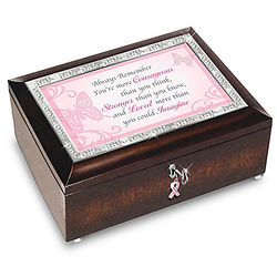 Breast Cancer Support Music Box with Pink Ribbon Charm