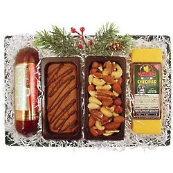 Wisconsin Holiday Cheese, Sausage, Fudge, and Nut Tray