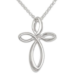 Cross Loops Sterling Silver Pendant Necklace
