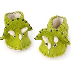 Triceratop Wool Baby Booties
