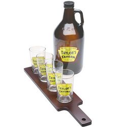 Personalized Tavern Taster Paddle and Growler Set