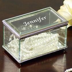 Personalized Beveled Glass Jewelry Box