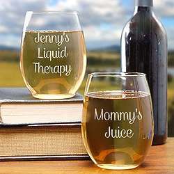 Any Personalized Message Stemless Wine Glass