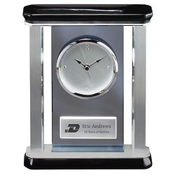 Personalized Engraved Logo Smoked Glass Clock