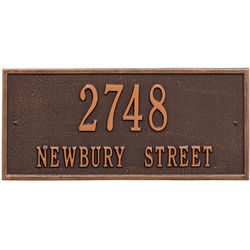 Hartford Two Line Adress Wall Plaque in Antique Copper