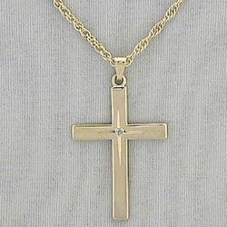 Goldtone Cross Pendant Necklace