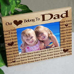 "Our Hearts Belong To" 4 x 6 Personalized Wooden Frame