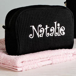 Personalized Small Waffle Weave Cosmetic Bag