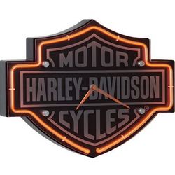 Harley-Davidson Bar and Shield Etched Neon Clock