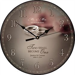 Mr. & Mrs. Personalized Wedding Themed Wall Clock