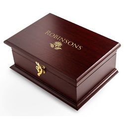 Personalized Rosewood Finish Wooden Tea Box