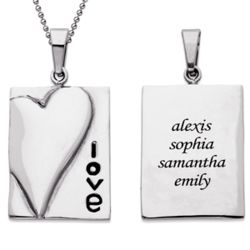 Mother's Love Stainless Steel Necklace with Engraved Names
