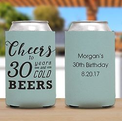 Personalized Cheers to Birthday Beers Koozie
