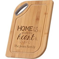 Home is Where the Heart Is Personalized Bamboo Cutting Board