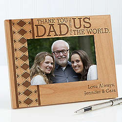 Personalized Thank You Dad Wood Picture Frame