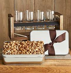Craft Beer Flight Set with Nut Gift Tin
