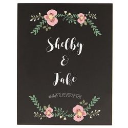 Personalized Wedding Chalkboard Sign with Floral Design