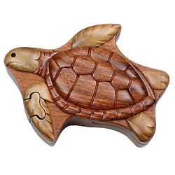 Sea Turtle Secret Wooden Puzzle Box