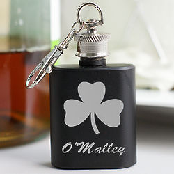 Personalized Irish Shamrock Mini Flask