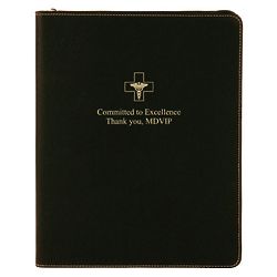 Doctor's Personalized Portfolio and Notepad in Black Leatherette