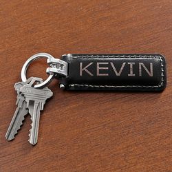Personalized Leather Tag Keychain