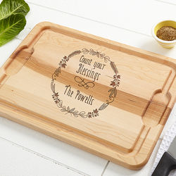 Personalized Count Your Blessings Maple Cutting Board