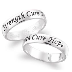 Sterling Silver Breast Cancer Awareness Engraved Sentiment Ring