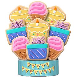 Birthday Celebration 9 Piece Cookie Bouquet