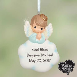 Boy's Personalized First Communion Angel Ornament