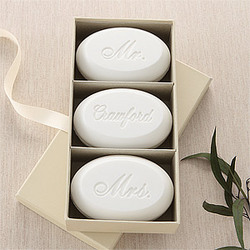 Mr. and Mrs. Three Piece Guest Soap Set