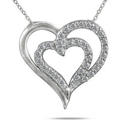 1/4 Carat Diamond Heart Pendant in 10K White Gold