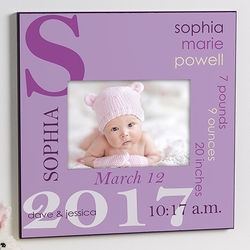Baby Girl Personalized 5x7 Picture Frame