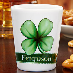 Good Luck Clover Personalized Shot Glass